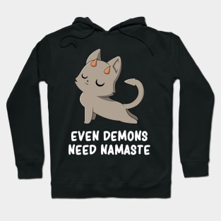 Dark Humor Cute Demon Kawaii Evil Cat Yoga Sarcasm Hoodie